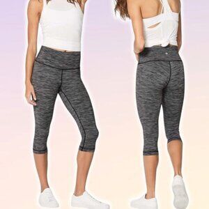 LULULEMON Wunder Under Hi-Rise 1/2 Tight 17" Sz 2 Wee Are From Space Black Slate